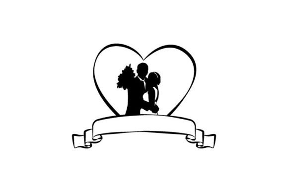 Bride & Groom Wedding Silhouette Banner: Elevate Your Designs