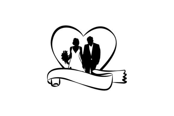 Bride & Groom Wedding Silhouette Vector: Your Go-To Design Asset
