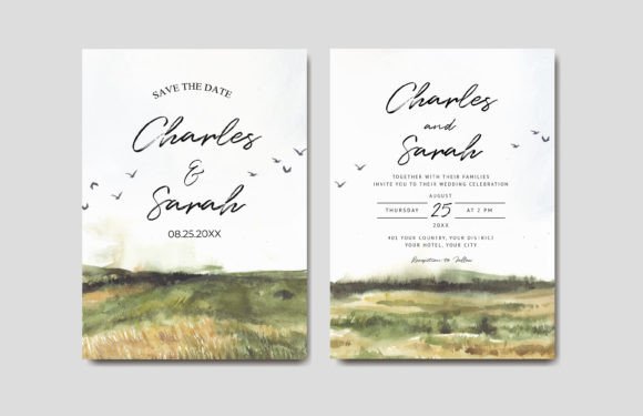 Capturing Romance: The Wedding Invitation Watercolor Landscape