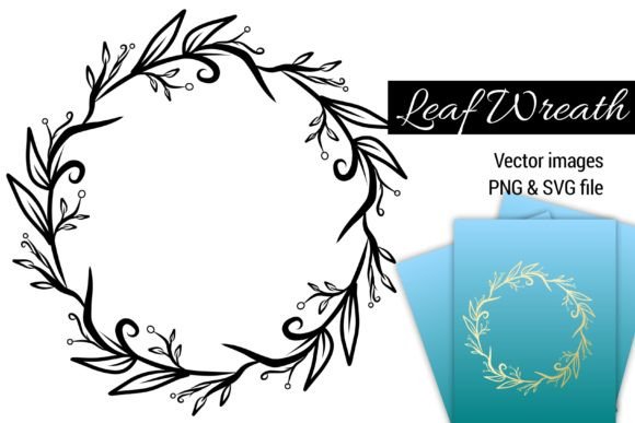 Elegant Leaf Wreath for Wedding Card Invitations: Your Design Solution