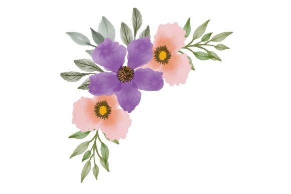 Elegant Purple Floral Frame for Wedding Cards