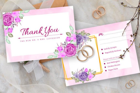 Elegant Watercolor Floral Wedding Set for Timeless Invitations