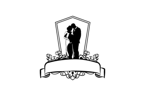 Elegant Wedding Silhouette Illustration Banner Design