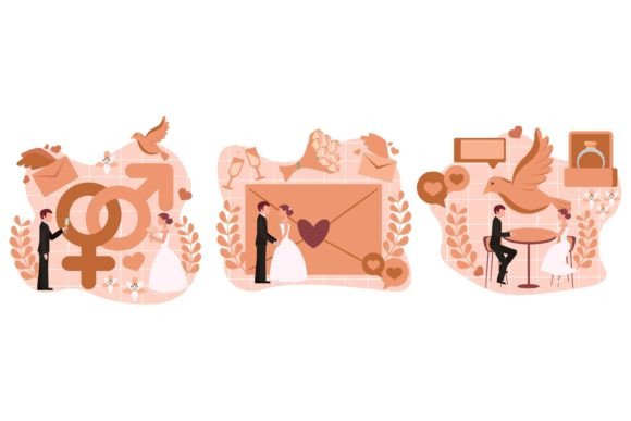 Flat Bundle Wedding Design Illustration: Your Complete Creative Toolkit