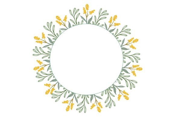 Green Floral Frame: Watercolor Design for Wedding Cards & More