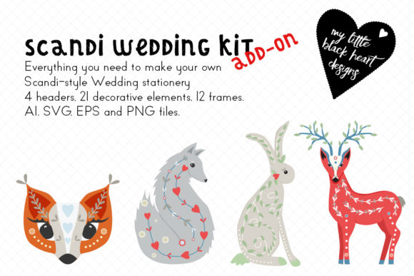 Scandi Animals: Four Charming Illustrations for Every Project