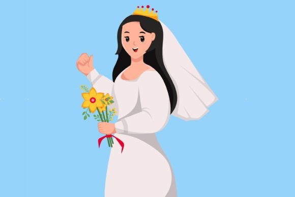 Styling Your Vision: The Wedding Dress Girl Design Illustration