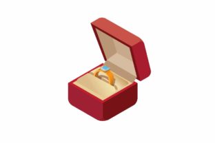 The Modern Symbolism of a Wedding Ring in a Box Isometric Icon