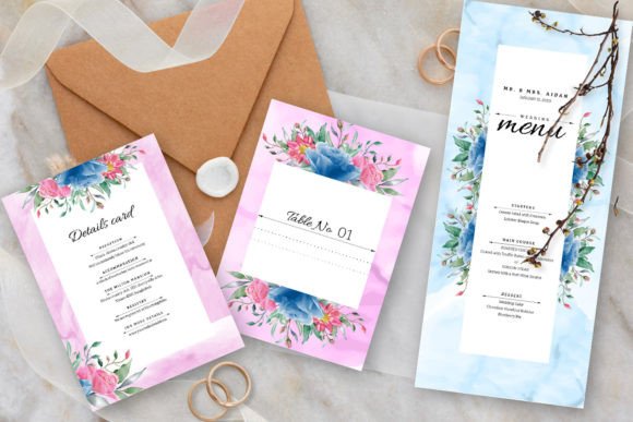 Timeless Charm: The Elegant Rose Floral Wedding Invitation Suite