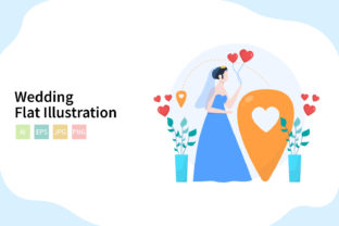 Visual Storytelling with Wedding Flat Vector Illustration