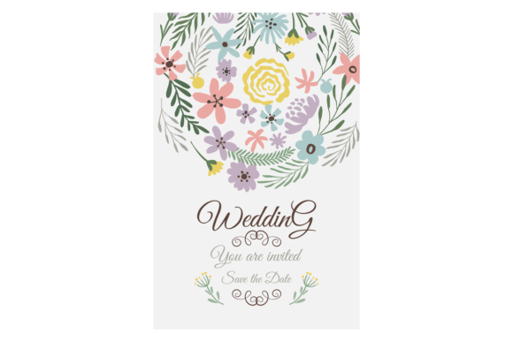 Wedding Invitation Template: Save Date C's Floral Charm