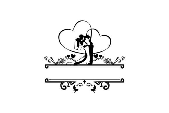 Wedding Silhouette Couple Retro Banner: A Design Asset for Timeless Projects