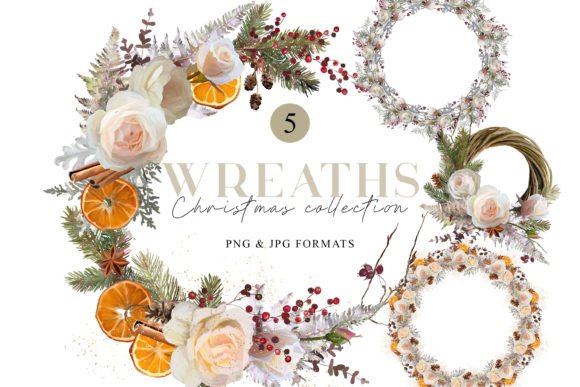 Wedding Wreaths Rose Flowers: Artistic Digital Designs